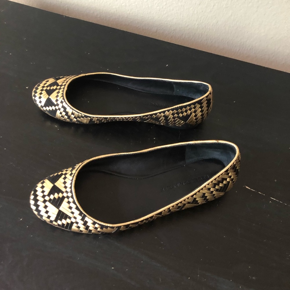 Rebecca Minkoff black/gold flats size 7.5